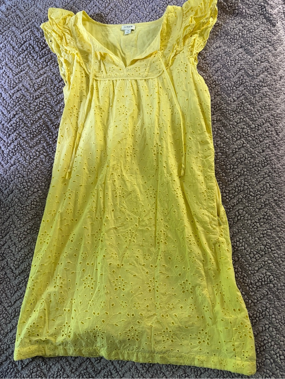 J. Crew Yellow Eyelet Sundress